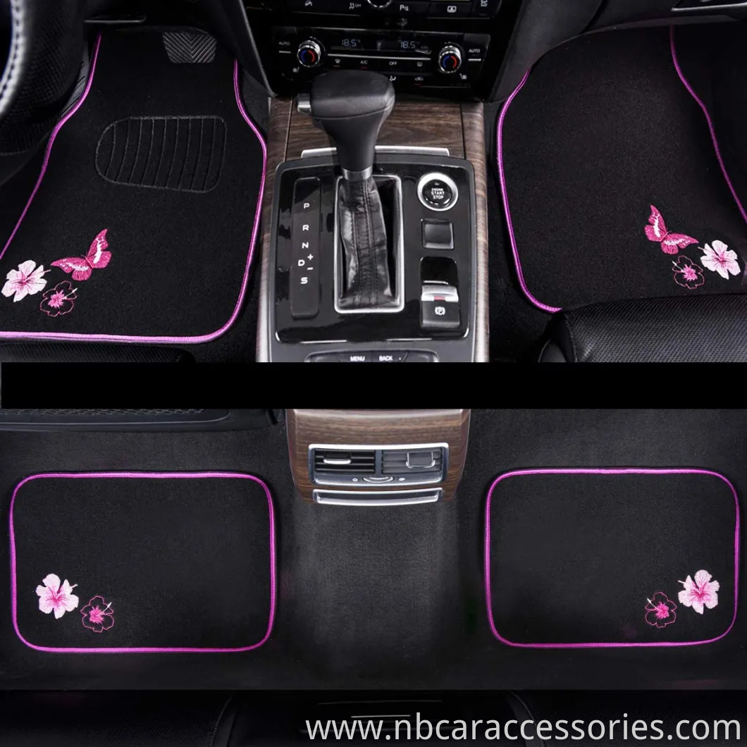 4-Piece Carpet Vehicle Floor Mats Premium Quality Classic Car Full Carpet Black Heavy Duty for Driver Passenger and Rear Seats All Weather